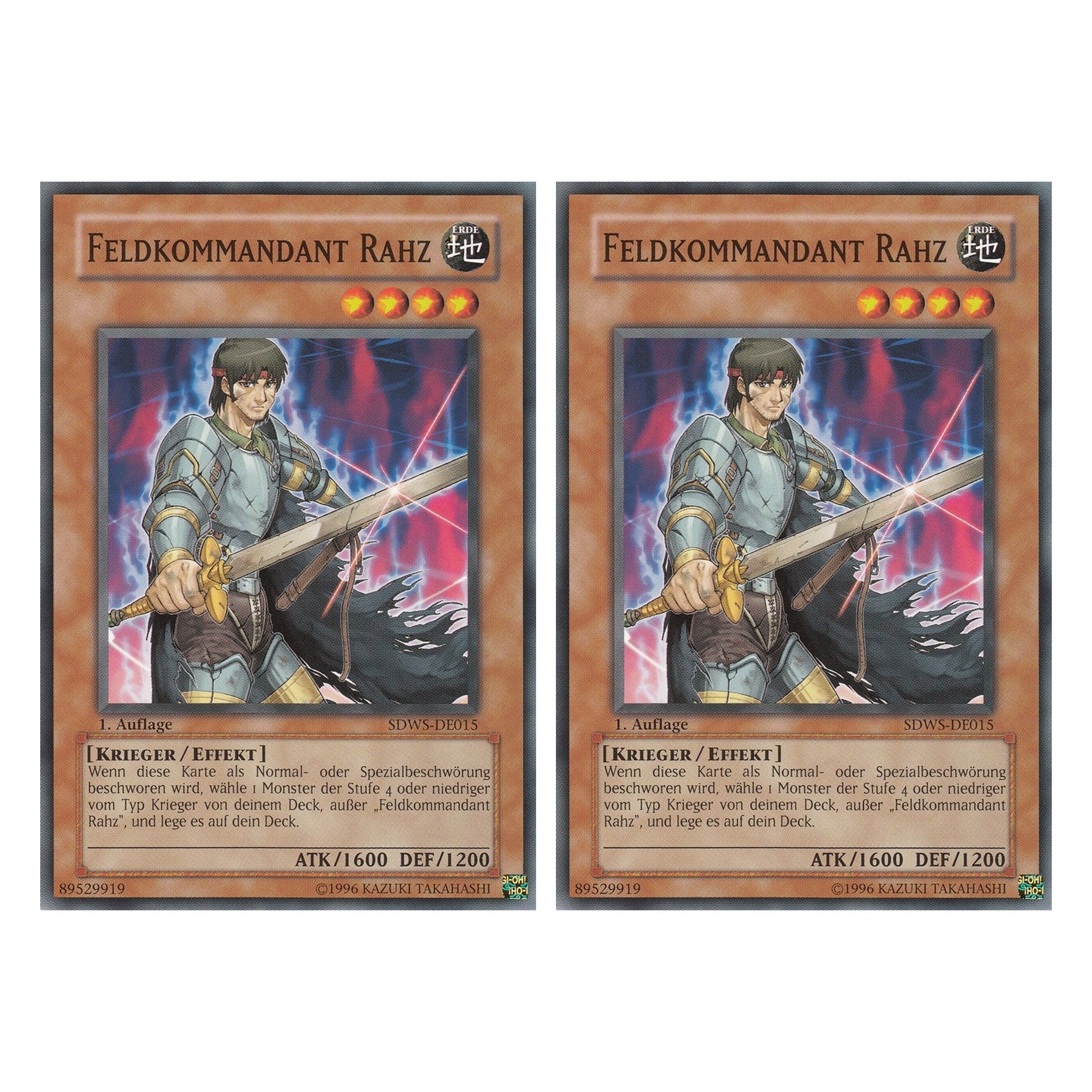 Feldkommandant Rahz - SDWS-DE015 - Common - Deutsch - 1. Auflage - Structure Deck: Warrior's Strike - Duo Set (2 Stück) - Yugioh