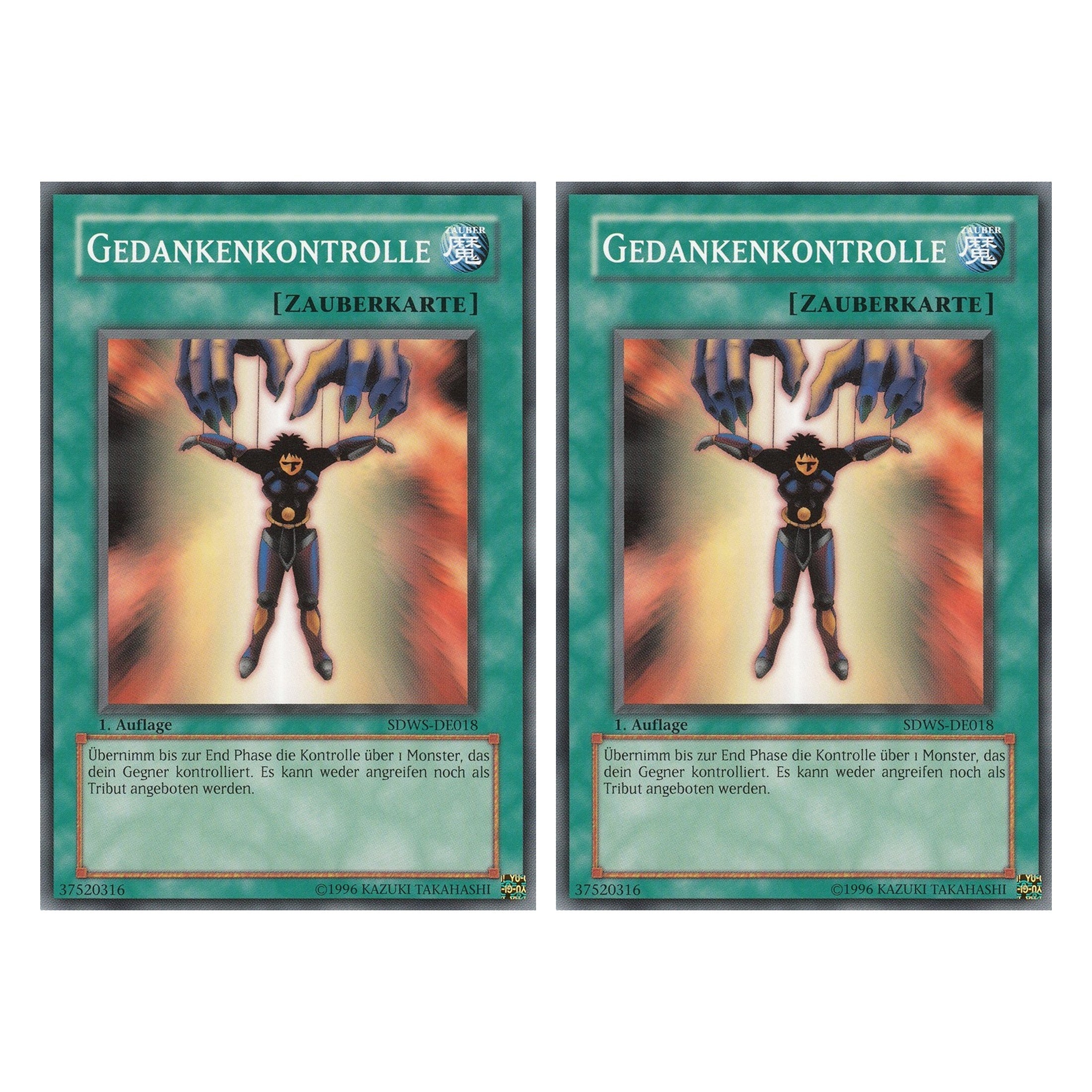 Gedankenkontrolle - SDWS-DE018 - Common - Deutsch - 1. Auflage - Structure Deck: Warrior's Strike - Duo Set (2 Stück) - Yugioh