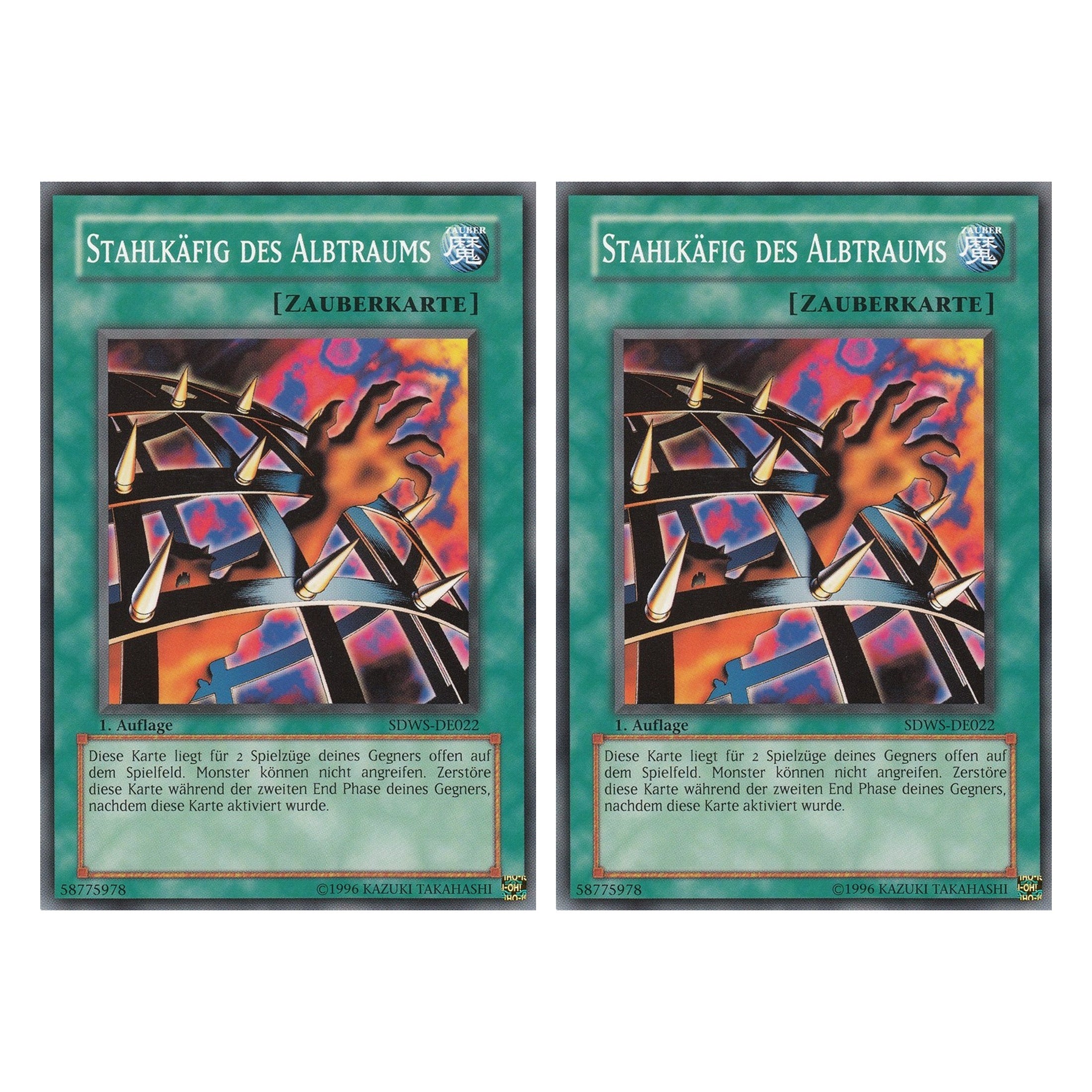 Stahlkäfig des Albtraums - SDWS-DE022 - Common - Deutsch - 1. Auflage - Structure Deck: Warrior's Strike - Duo Set (2 Stück) - Yugioh