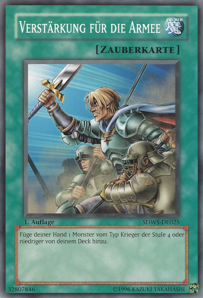 Verstärkung für die Armee - SDWS-DE025 - Common - Deutsch - 1. Auflage - Structure Deck: Warrior's Strike - Yugioh
