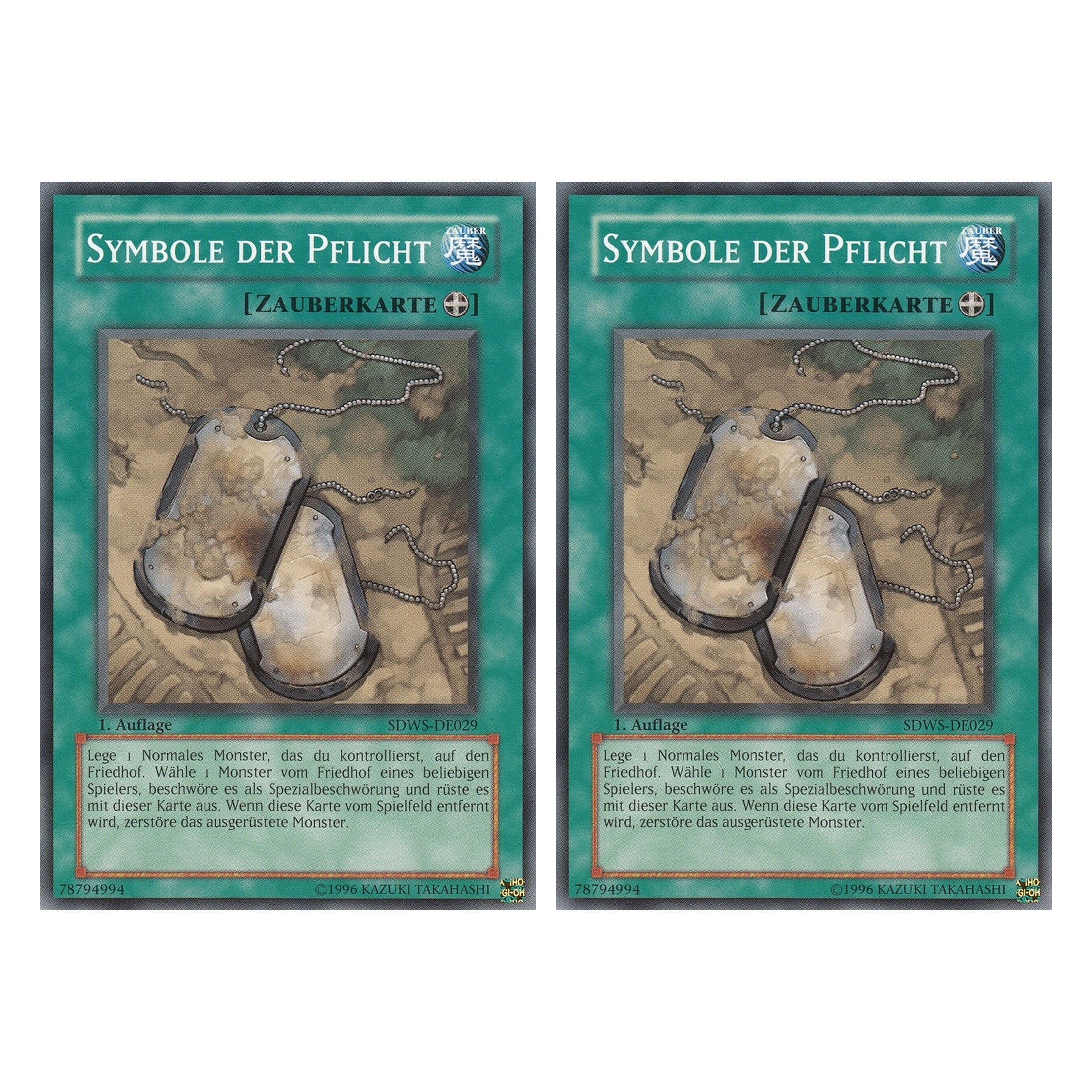 Symbole der Pflicht - SDWS-DE029 - Common - Deutsch - 1. Auflage - Structure Deck: Warrior's Strike - Duo Set (2 Stück) - Yugioh