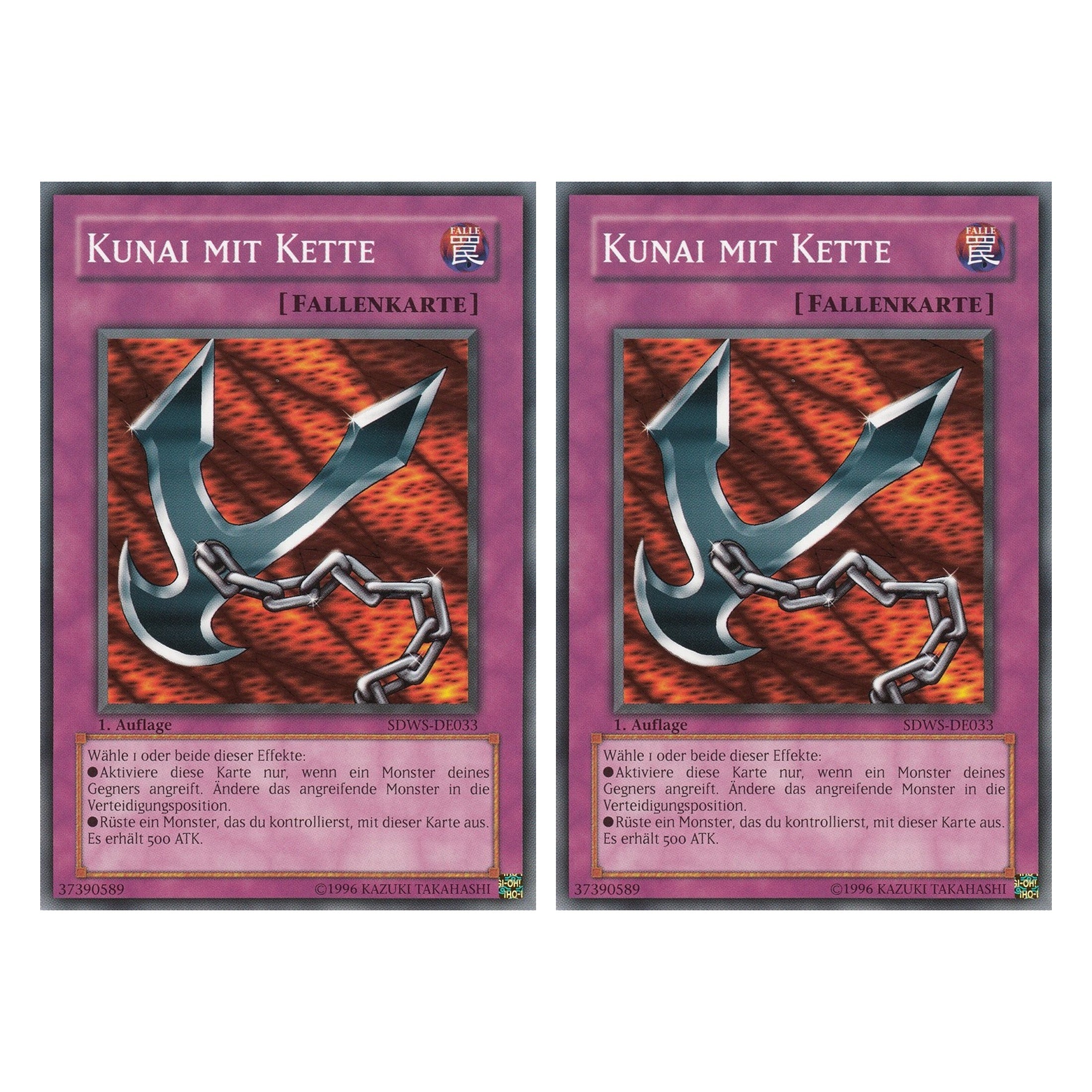 Kunai mit Kette - SDWS-DE033 - Common - Deutsch - 1. Auflage - Structure Deck: Warrior's Strike - Duo Set (2 Stück) - Yugioh