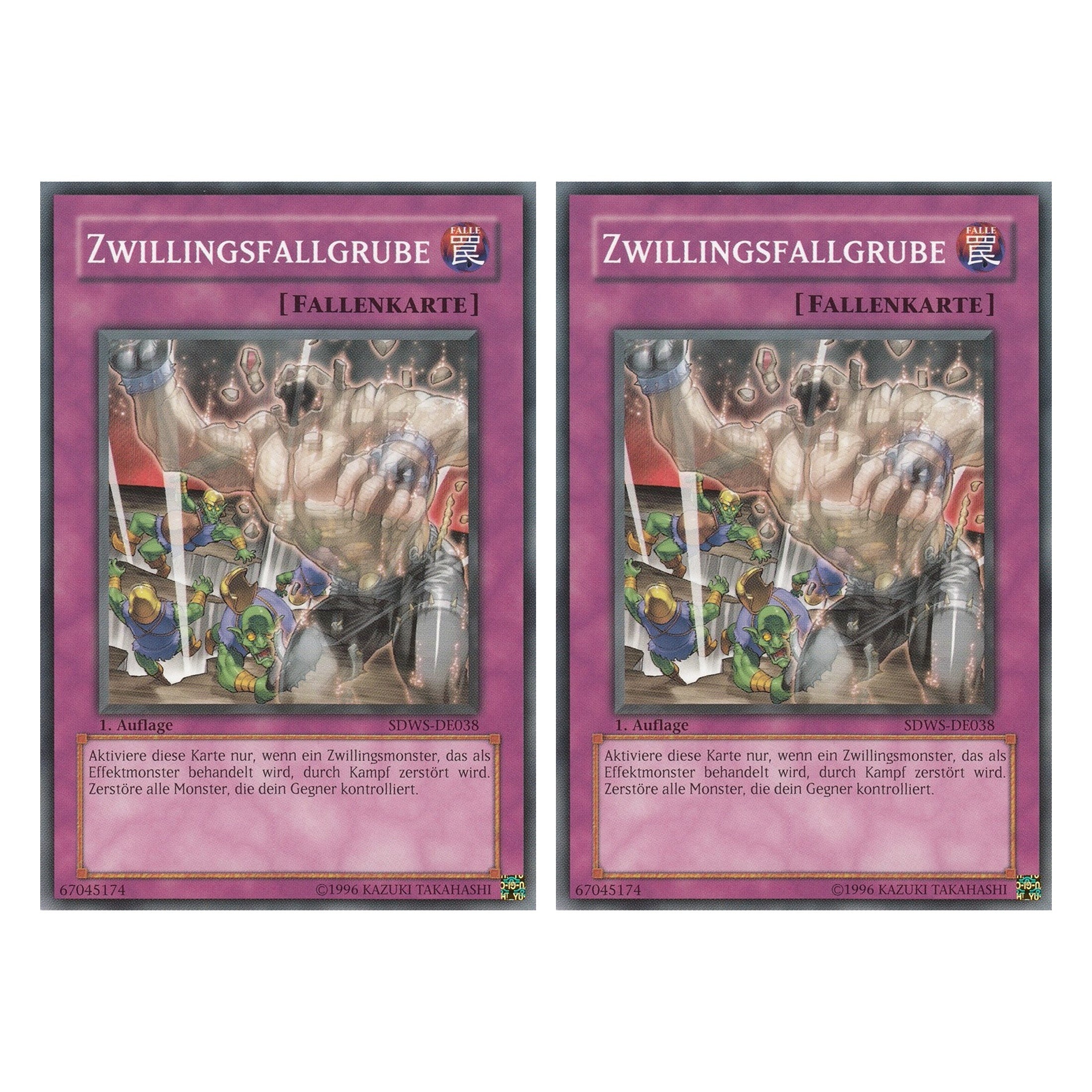 Zwillingsfallgrube - SDWS-DE038 - Common - Deutsch - 1. Auflage - Structure Deck: Warrior's Strike - Duo Set (2 Stück) - Yugioh