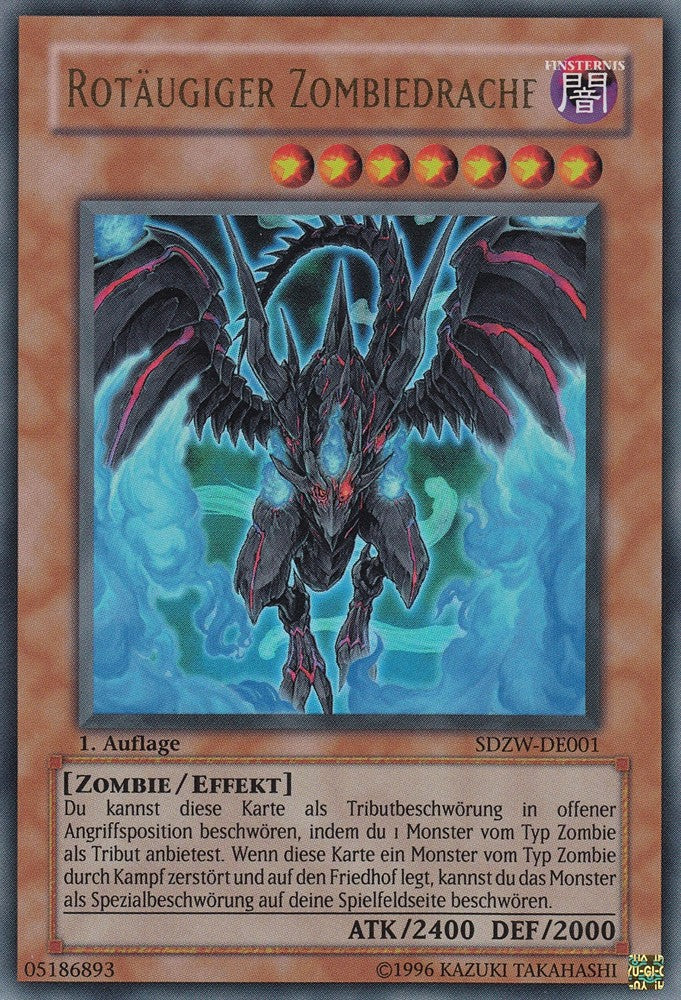 Rotäugiger Zombiedrache - SDZW-DE001 - Ultra Rare - Deutsch - 1. Auflage - Structure Deck: Zombie World - Yugioh