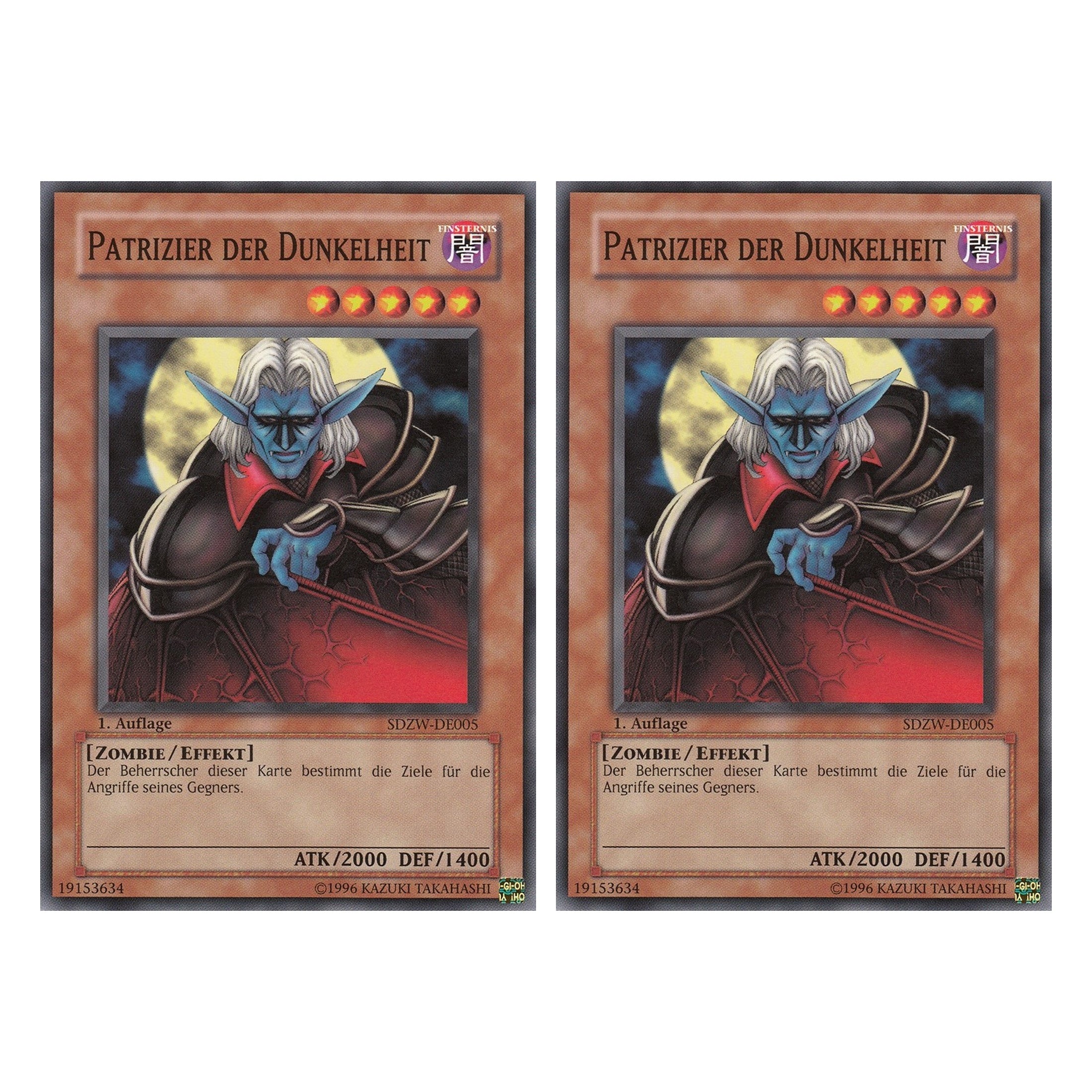 Patrizier der Dunkelheit - SDZW-DE005 - Common - Deutsch - 1. Auflage - Structure Deck: Zombie World - Duo Set (2 Stück) - Yugioh