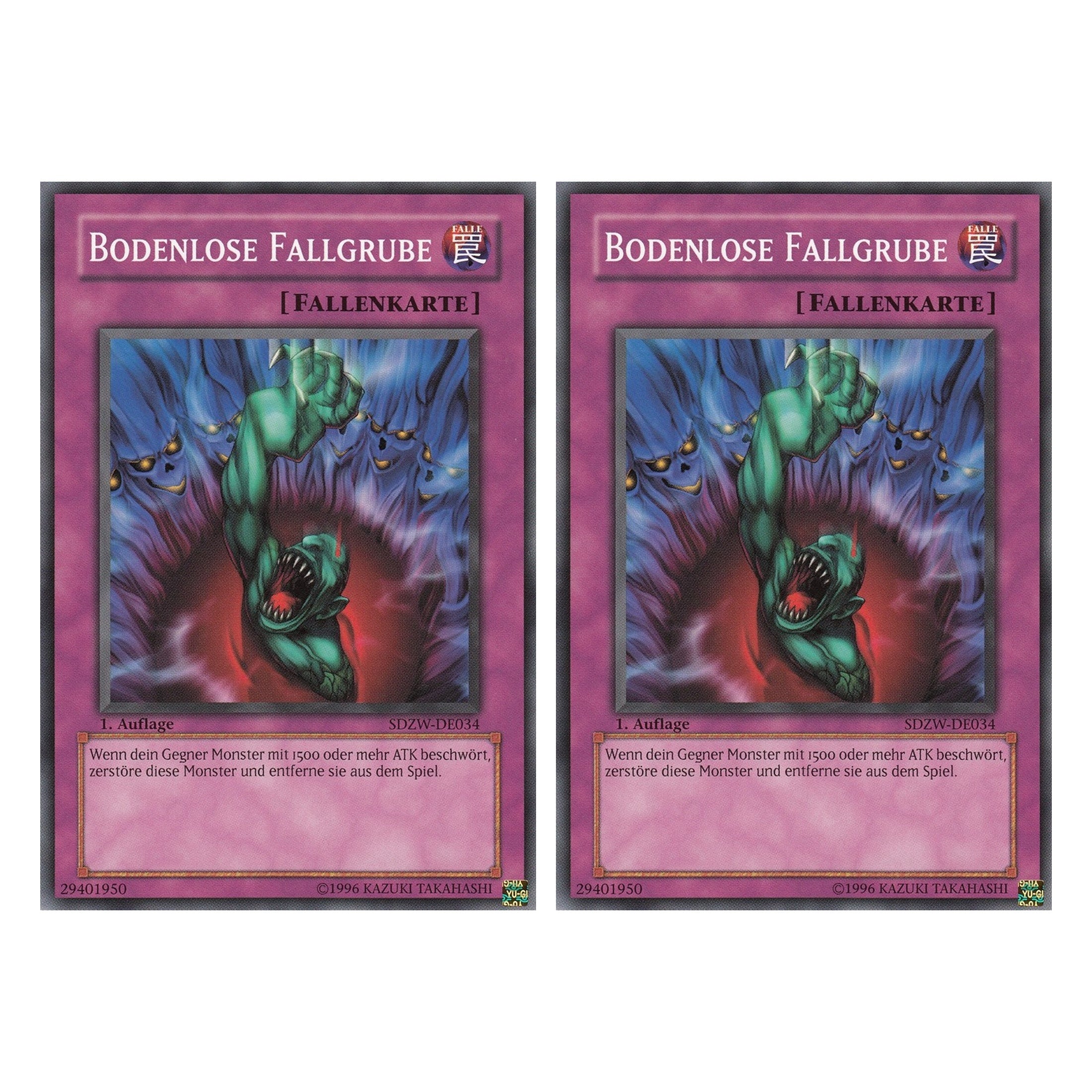 Bodenlose Fallgrube - SDZW-DE034 - Common - Deutsch - 1. Auflage - Structure Deck: Zombie World - Duo Set (2 Stück) - Yugioh
