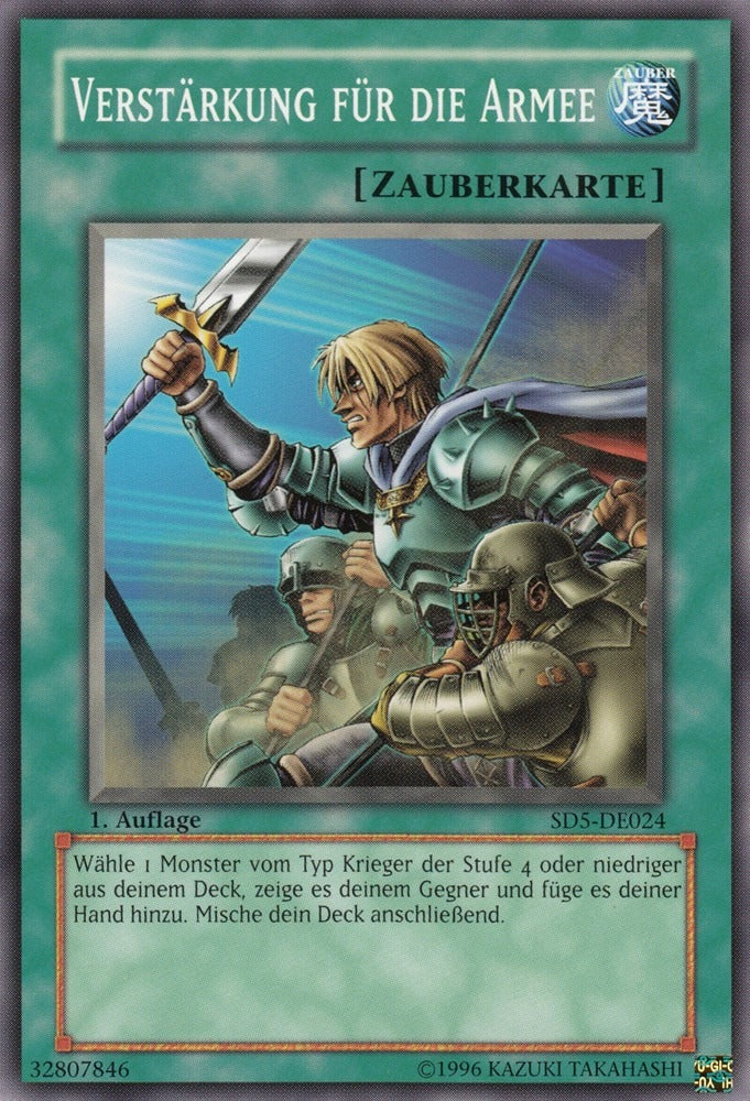 Verstärkung für die Armee - SD5-DE024 - Common - Deutsch - 1. Auflage - Structure Deck: Warrior's Triumph - Yugioh