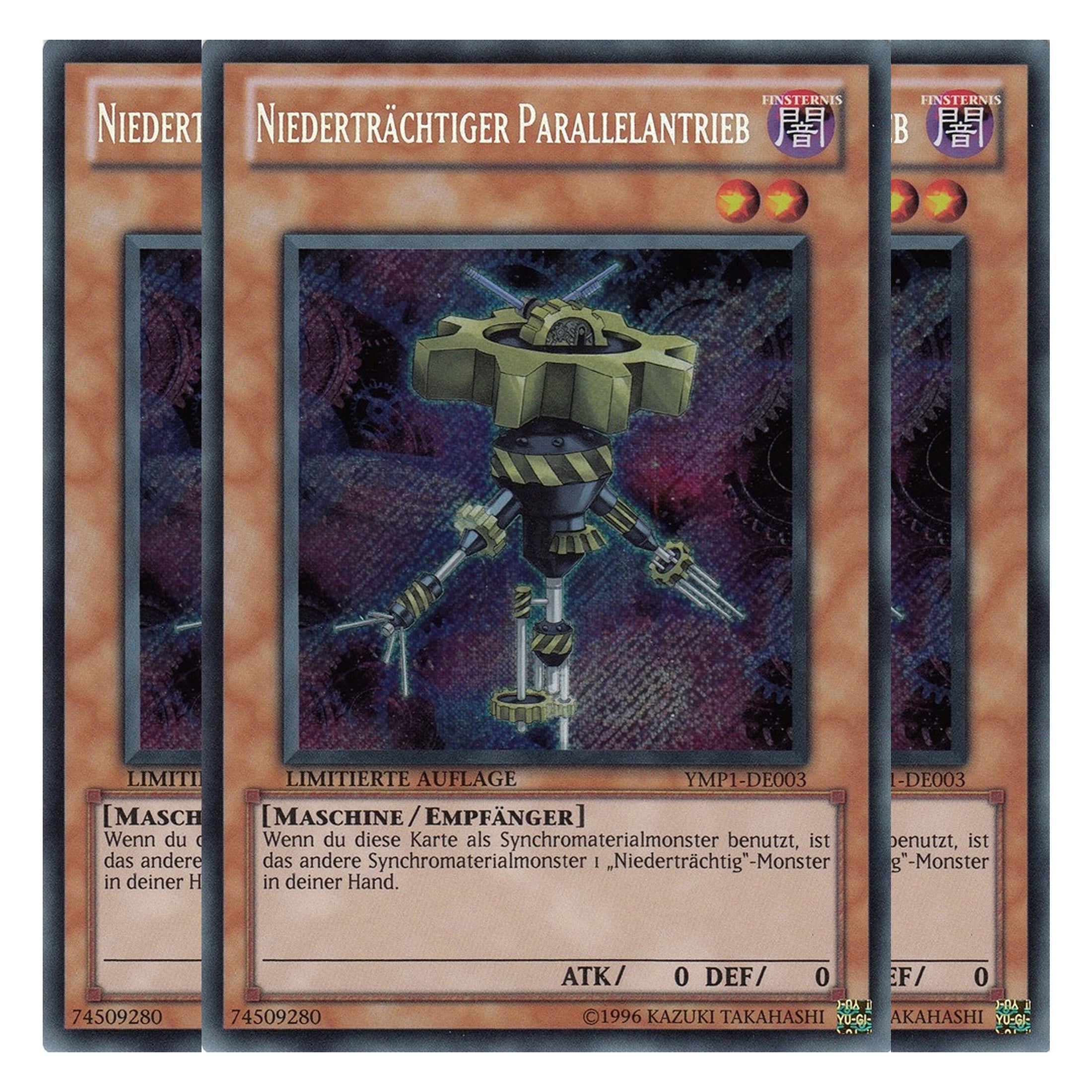 Niederträchtiger Parallelantrieb - YMP1-DE003 - Secret Rare - Deutsch - 1. Auflage - 3D Bonds Beyond Time Movie Pack - Playset (3 Kopien)