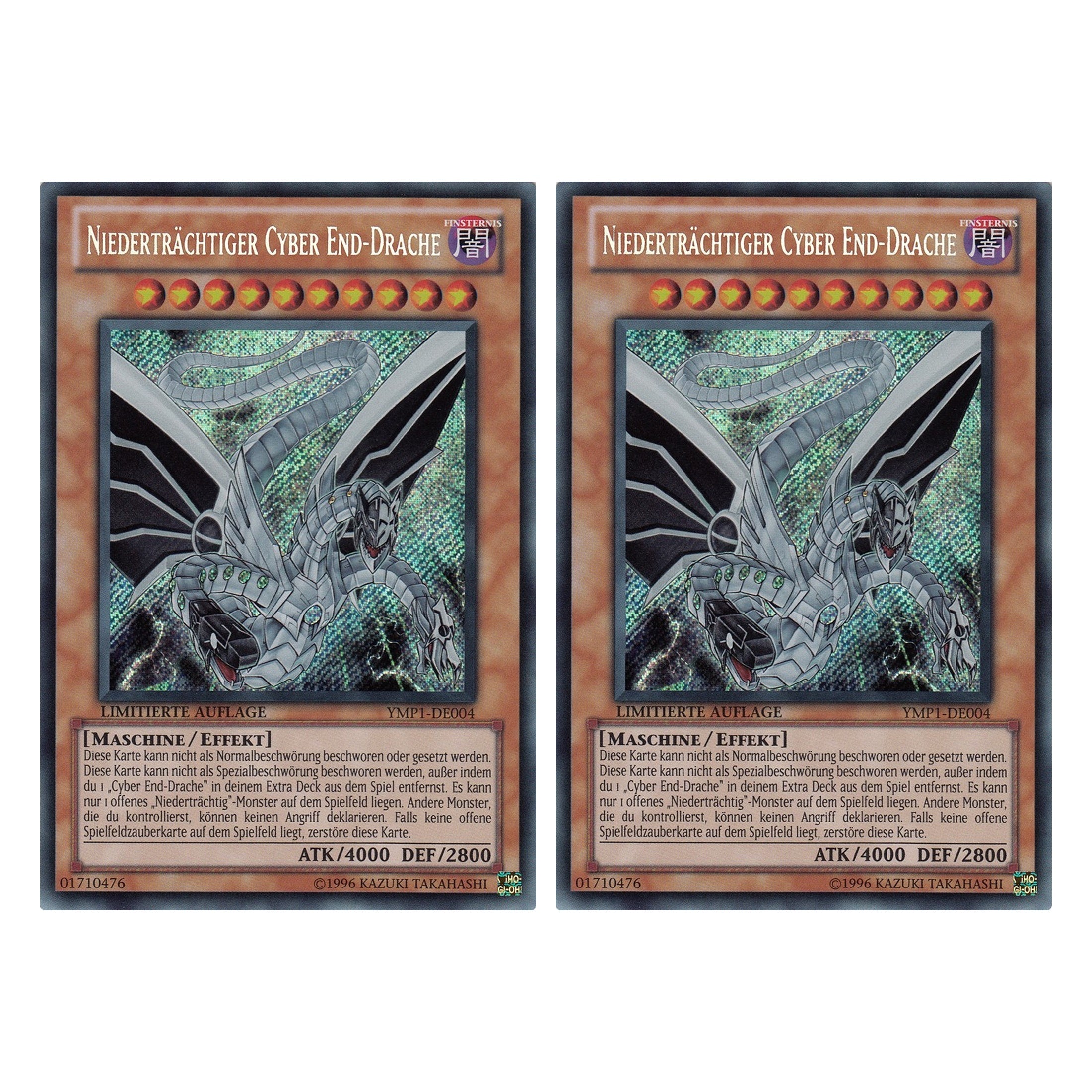 Niederträchtiger Cyber End-Drache - YMP1-DE004 - Secret Rare - Deutsch - 1. Auflage - 3D Bonds Beyond Time Movie Pack - Duo Set (2 Stück) - Yugioh