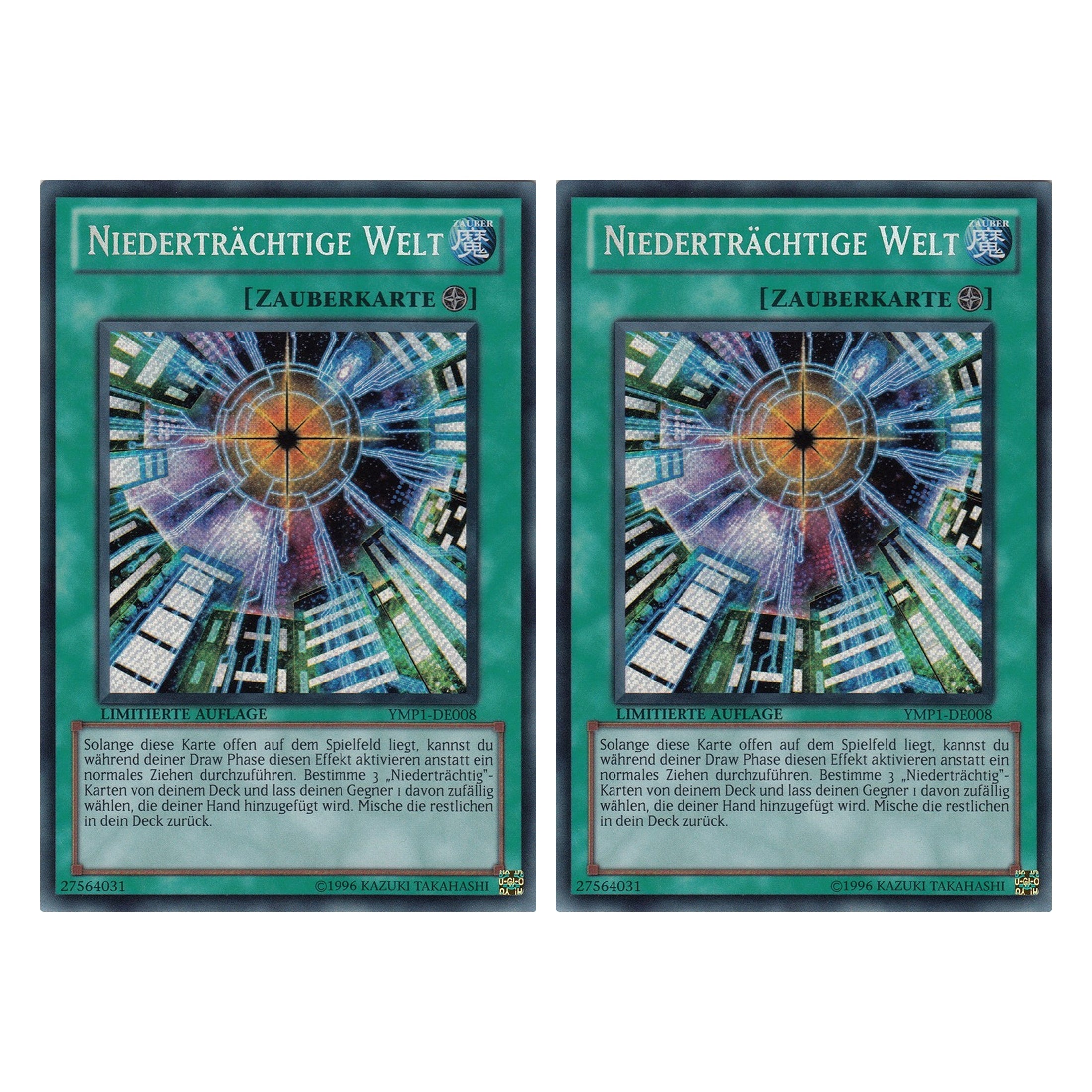 Niederträchtige Welt - YMP1-DE008 - Secret Rare - Deutsch - 1. Auflage - 3D Bonds Beyond Time Movie Pack - Duo Set (2 Stück) - Yugioh