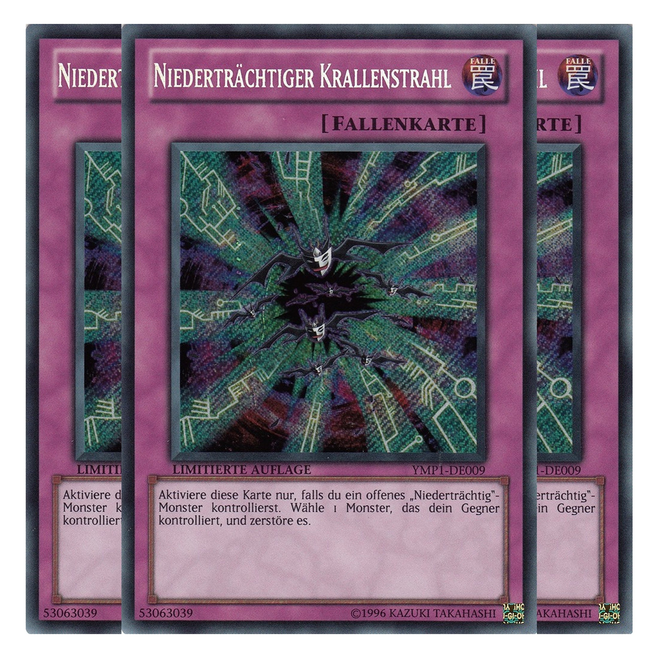 Niederträchtiger Krallenstrahl - YMP1-DE009 - Secret Rare - Deutsch - 1. Auflage - 3D Bonds Beyond Time Movie Pack - Playset (3 Kopien)