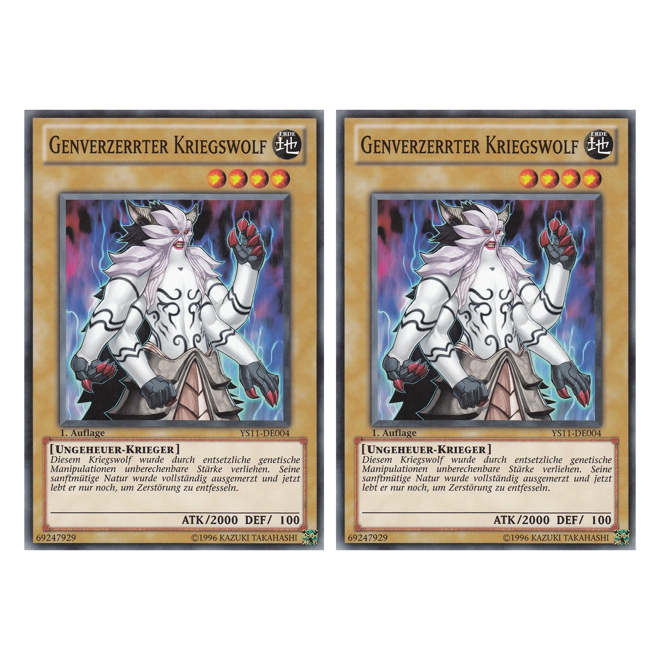 Genverzerrter Kriegswolf - YS11-DE004 - Common - Deutsch - 1. Auflage - Starter Deck: Dawn of the Xyz - Duo Set (2 Stück) - Yugioh