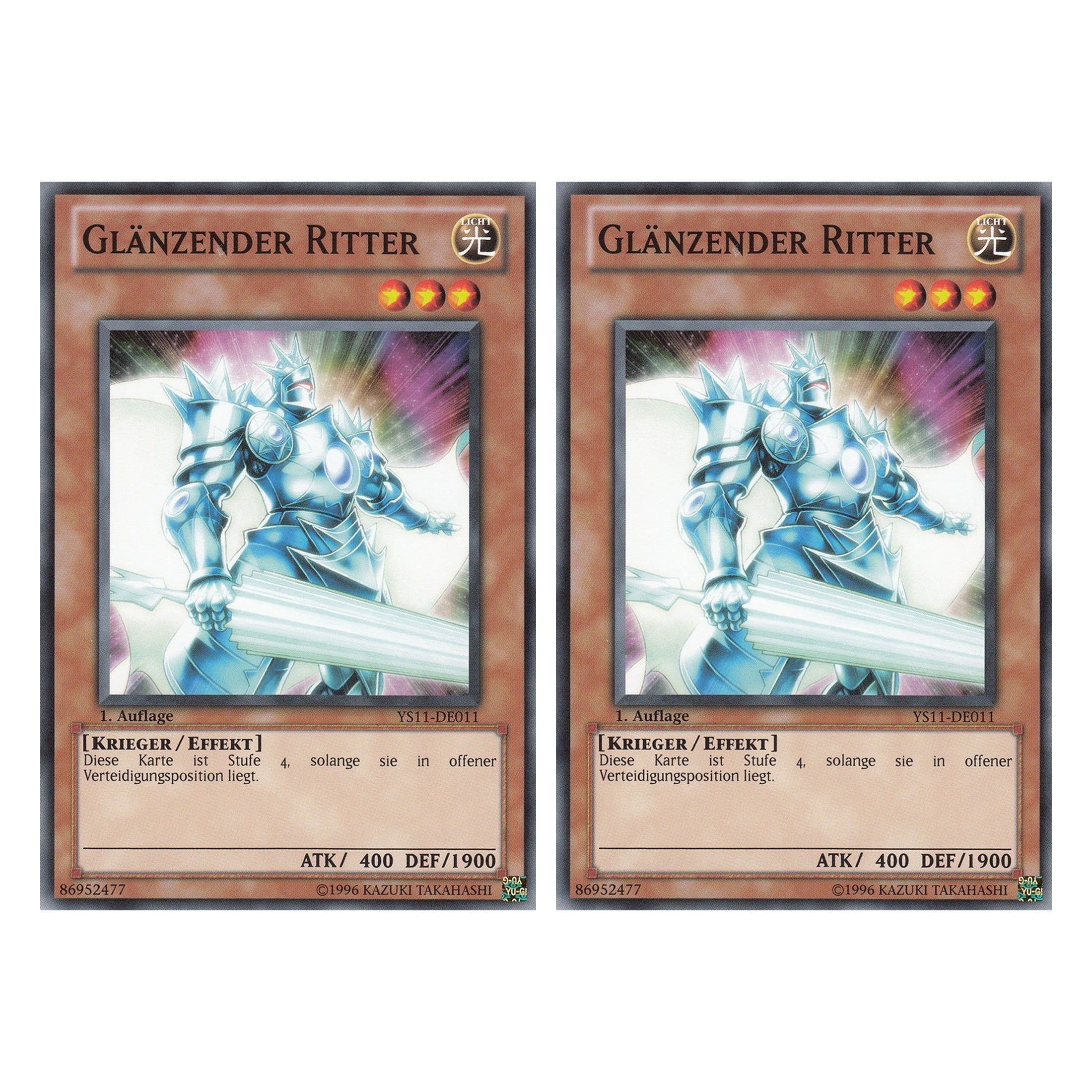 Glänzender Ritter - YS11-DE011 - Common - Deutsch - 1. Auflage - Starter Deck: Dawn of the Xyz - Duo Set (2 Stück) - Yugioh