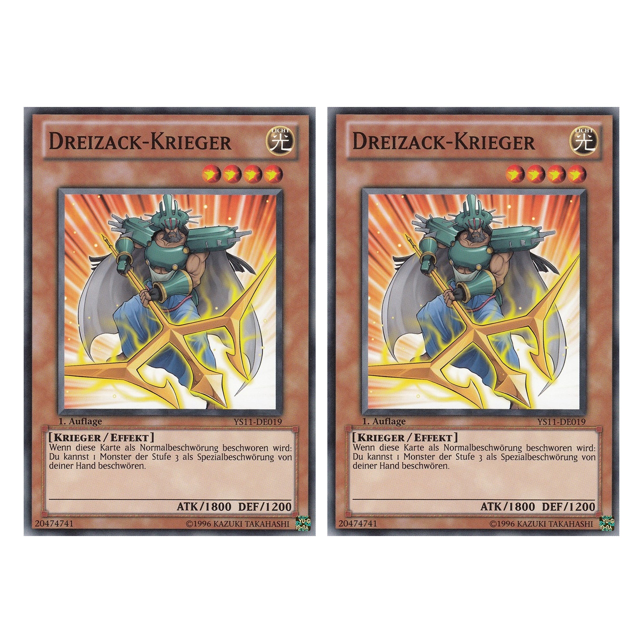 Dreizack-Krieger - YS11-DE019 - Common - Deutsch - 1. Auflage - Starter Deck: Dawn of the Xyz - Duo Set (2 Stück) - Yugioh