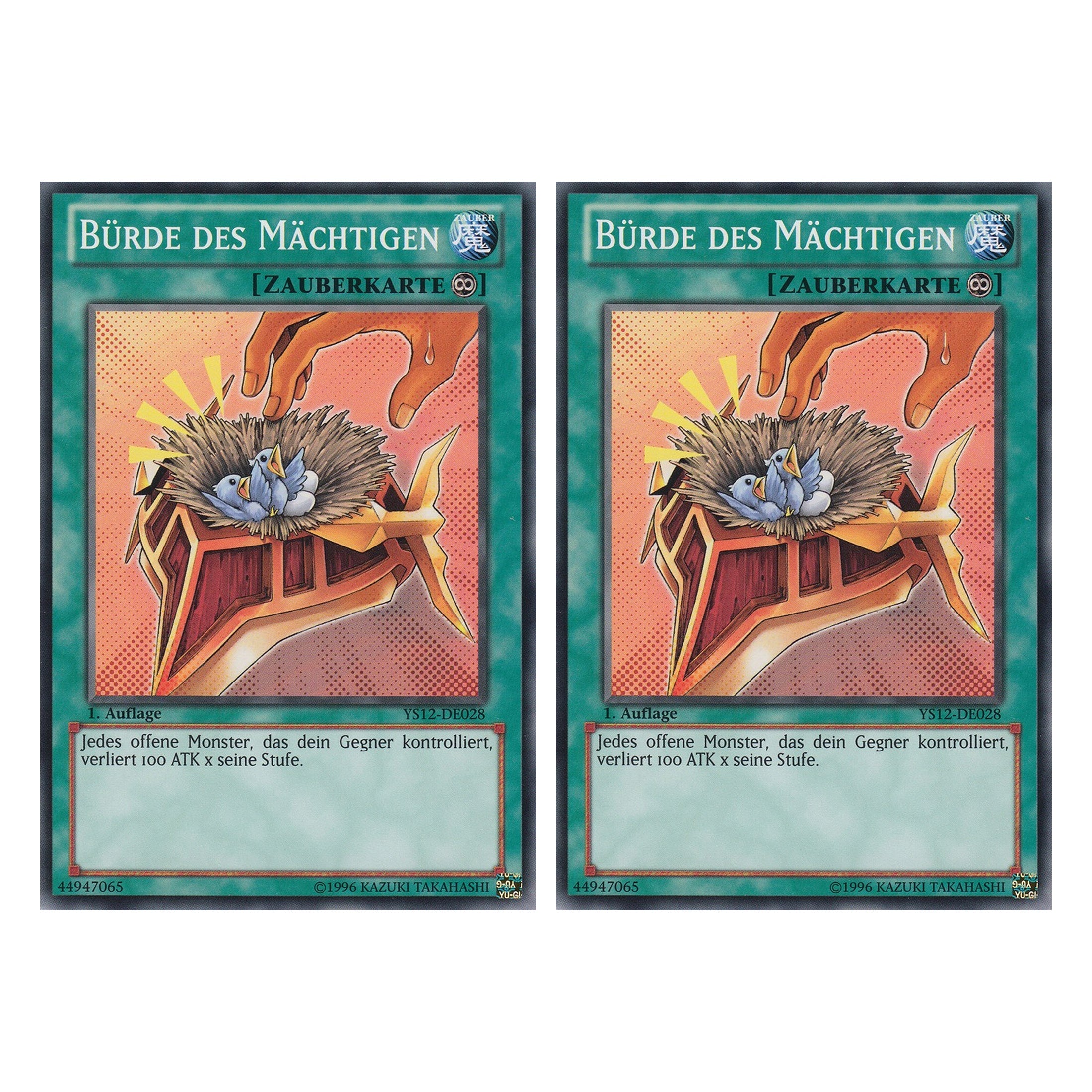 Bürde des Mächtigen - YS12-DE028 - Common - Deutsch - 1. Auflage - Starter Deck: Xyz Symphony - Duo Set (2 Stück) - Yugioh