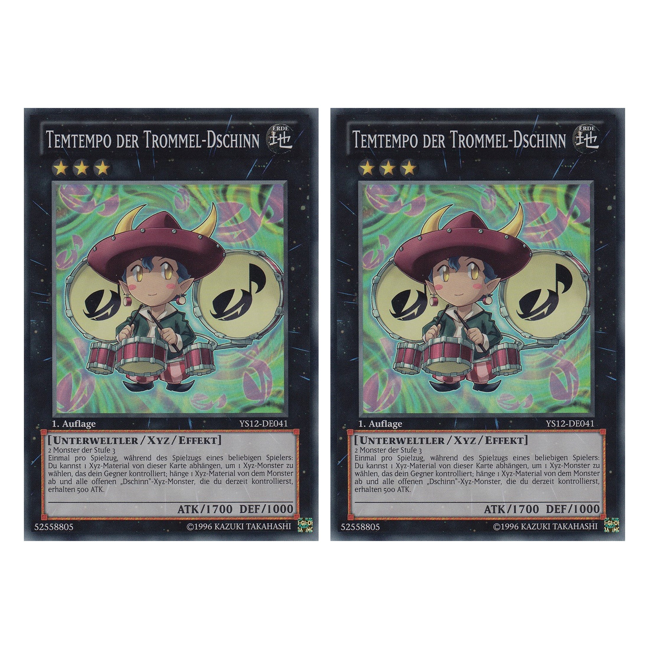 Temtempo der Trommel-Dschinn - YS12-DE041 - Super Rare - Deutsch - 1. Auflage - Starter Deck: Xyz Symphony - Duo Set (2 Stück) - Yugioh