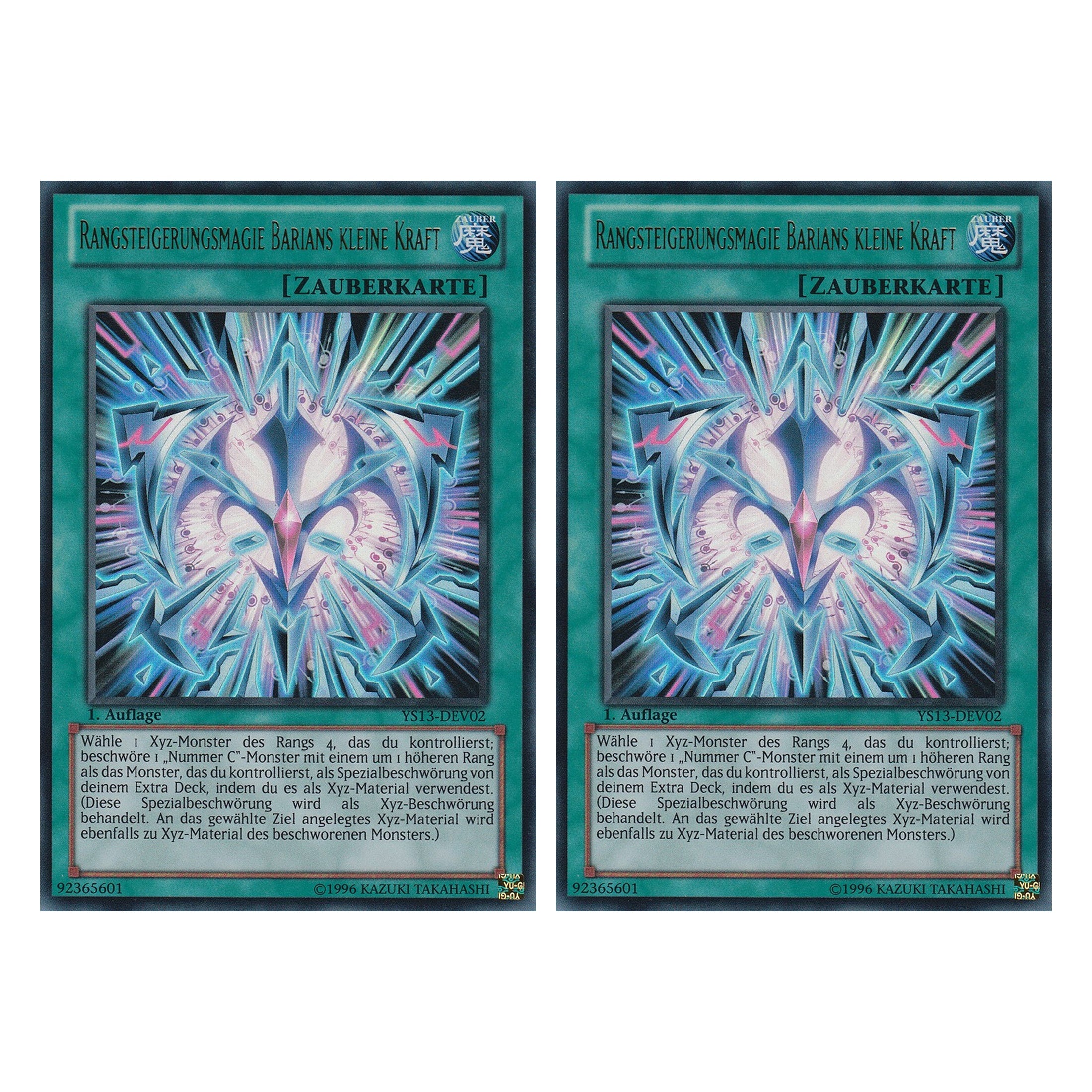 Rangsteigerungsmagie Barians kleine Kraft - YS13-DEV02 - Ultra Rare - Deutsch - 1. Auflage - Super Starter: V for Victory - Duo Set (2 Stück) - Yugioh