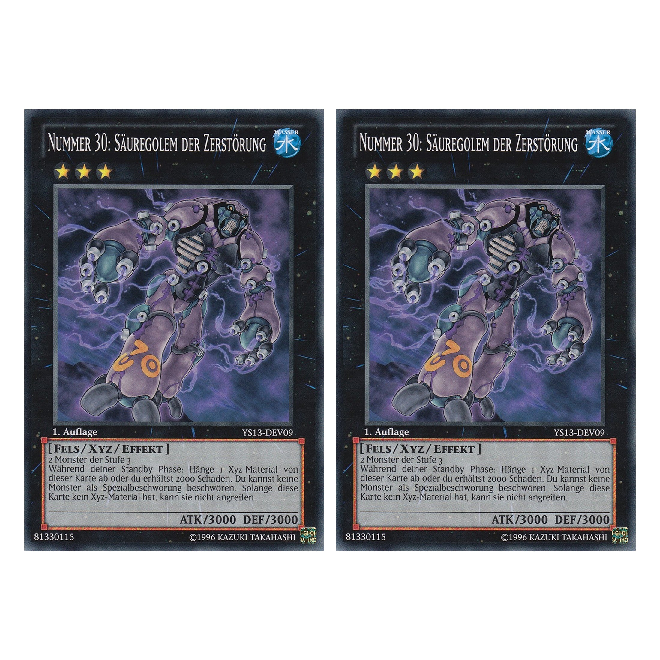 Nummer 30: Säuregolem der Zerstörung - YS13-DEV09 - Common - Deutsch - 1. Auflage - Super Starter: V for Victory - Duo Set (2 Stück) - Yugioh