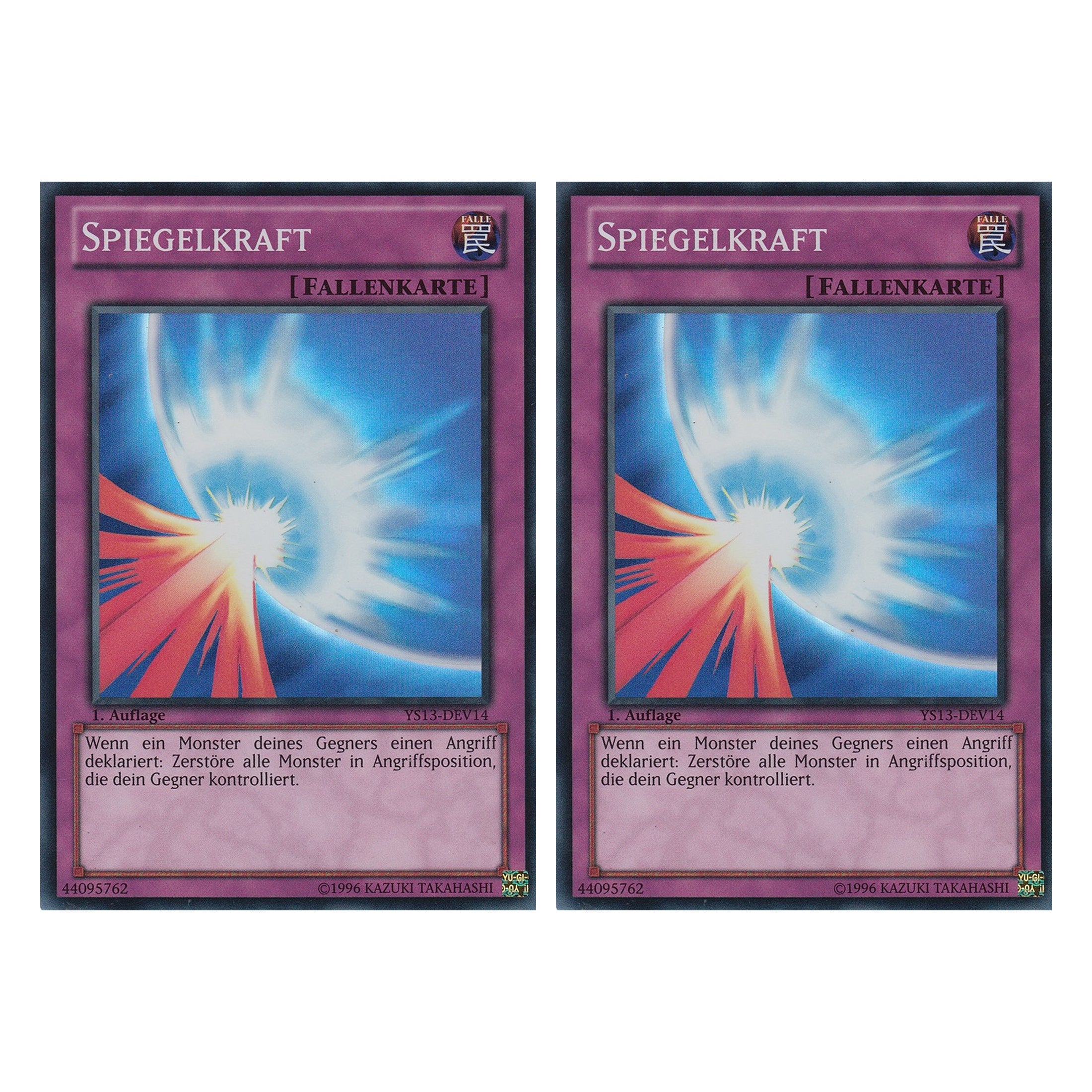 Spiegelkraft - YS13-DEV14 - Super Rare - Deutsch - 1. Auflage - Super Starter: V for Victory - Duo Set (2 Stück) - Yugioh