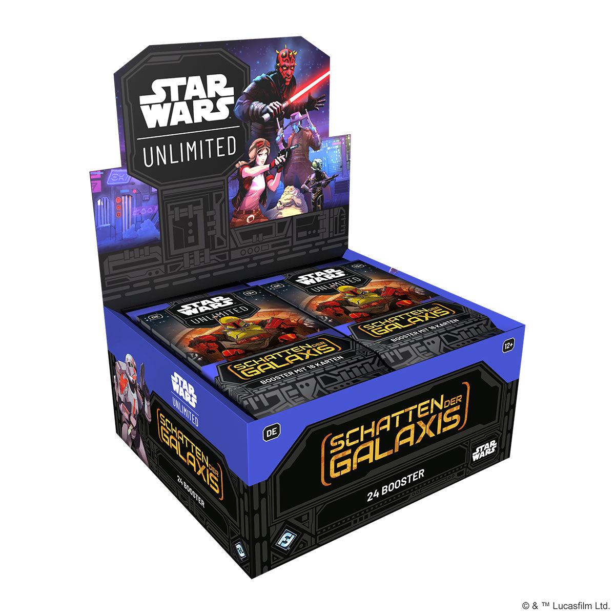 Vorbestellung: Star Wars: Unlimited - Schatten der Galaxis - Display Booster Box - (24 Booster Packs mit jeweils 16 Karten) - Deutsch - Originalverpackt - Trading Card Game - Vorraussichtlicher Versand: 12.07.2024