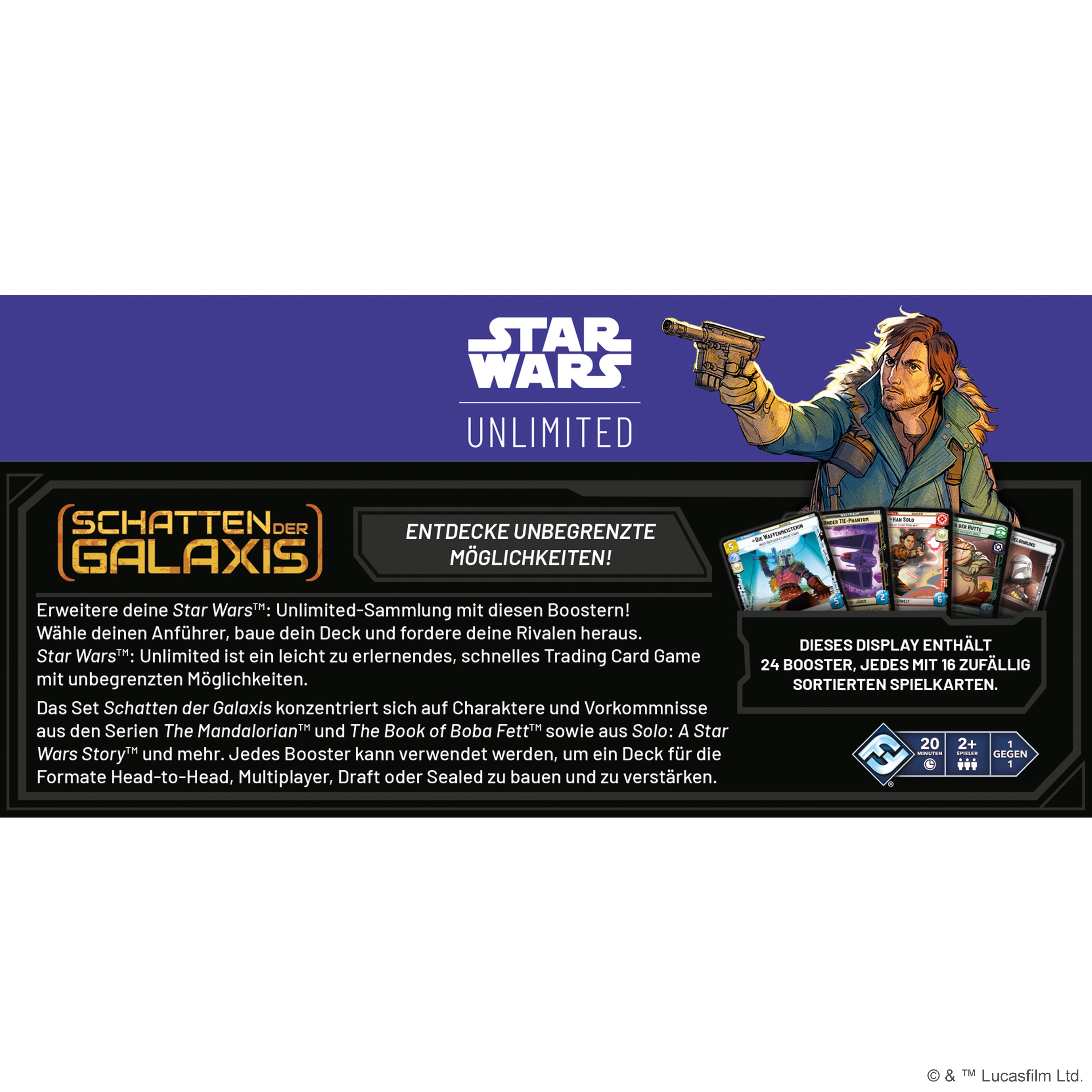 Star Wars: Unlimited - Schatten der Galaxis - Display Booster Box - (24 Booster Packs mit jeweils 16 Karten) - Deutsch - Originalverpackt - Trading Card Game