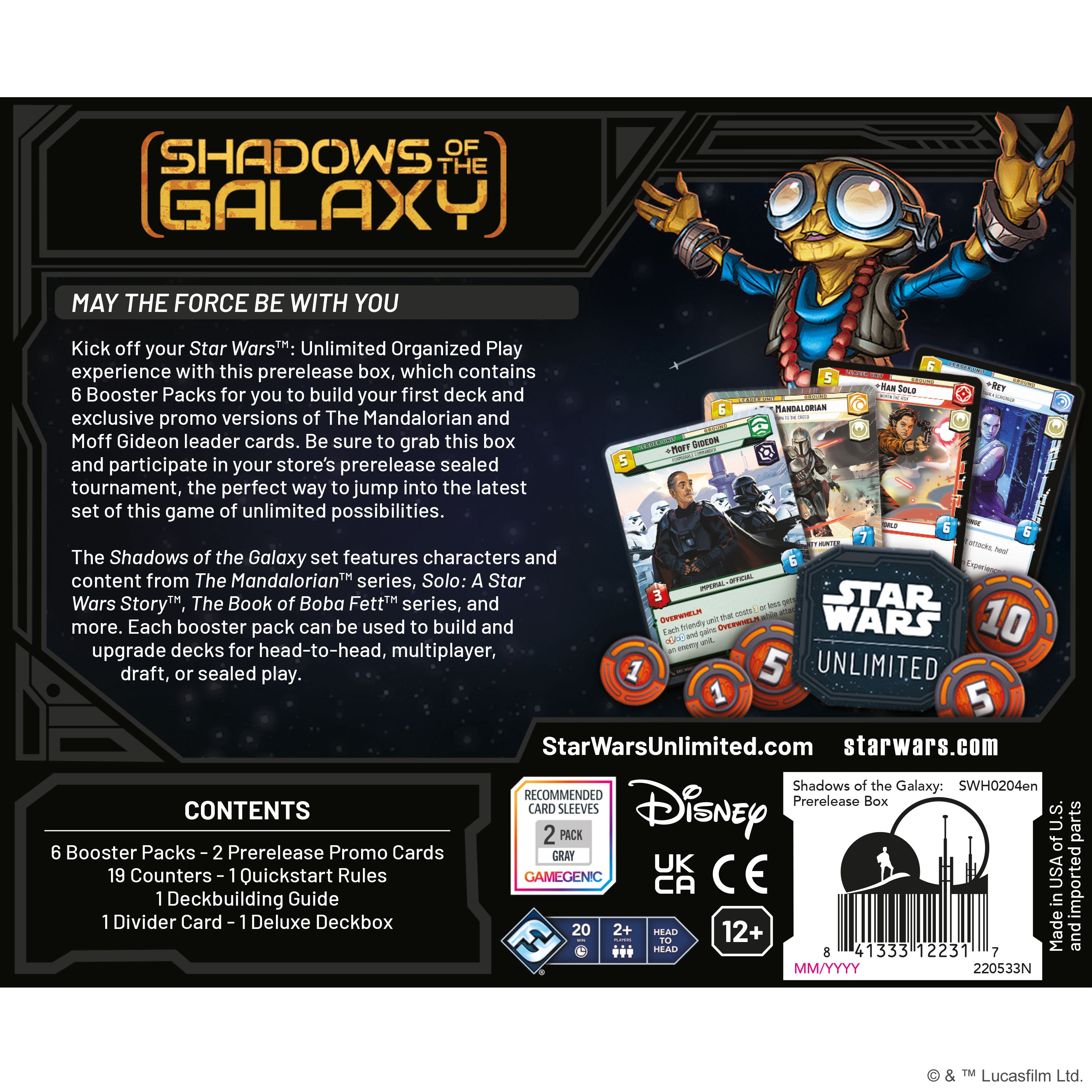 Star Wars: Unlimited - Shadows of the Galaxy - Prerelease Box - Englisch - Originalverpackt - Trading Card Game